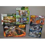 Quantity of Hasbro Star Wars vehicles: ROTS Republic Gunship; ROTS AT-RT; 501st Legion AT-RT;
