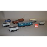 O Gauge. Eight pieces of kit/scratch built Rolling Stock including five coal wagons.