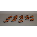 Twelve unboxed Lledo pre-production metal and plastic DG22 Packard Town Van models, in plain brown,