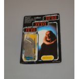 Palitoy Star Wars Bib Fortuna 3 3/4" action figure, sealed on a tri-logo 70 back card.
