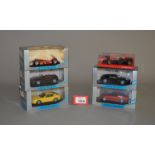 Six boxed 'Paul's Model Art' Minichamps diecast models in 1:43 scale, including four Ferrari's,