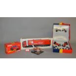 Three boxed Ferrari related diecast models in 1:43 scale including a Jouef Ferrari GTO,