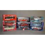 Eight 1:18 scale diecast model American Cars, by Anson, Motor Max and similar, including Cadillac.