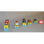 Five boxed Corgi Toys, 155 Lotus-Climax, 310, 418 Austin Taxi,