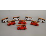 Eight unboxed Lledo resin bodied Pre-production prototype models of the DG60 1955 Dennis F8 Fire
