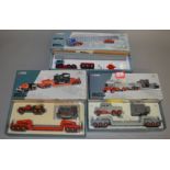 Three boxed Corgi diecast model trucks in 1:50 scale from their 'Heavy Haulage' series,