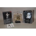 Two Star Wars items: Kotobukiya ArtFX+ Captain Phasma 1:10 scale pre-painted vinyl model kit, VG,
