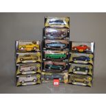 Fourteen boxed diecast model cars in 1:24 and other scales by Anson, Maisto and Motor Max,