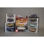 Eleven boxed diecast model cars, including examples in 1:24 and 1:32 scales, by Signature Models,