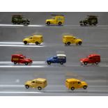 Ten unboxed Lledo Vanguards pre-production metal Morris 1000 van models,