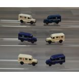 Six unboxed Lledo Pre-production prototype DG 64 1950 Bedford Ambulance resin models,