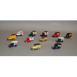 Twelve unboxed Lledo pre-production metal and plastic Delivery Van models,