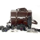 Collection of Rolleiflex 35mm Cameras. Comprising Rolleiflex SL35 ME with Rollei HFT Planar 50mm f1.