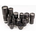 Box of approx. 12 M42 Screw Mount Lenses.