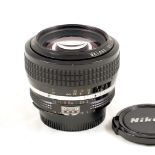 FAST Nikkor 50mm f1.2 Ai Prime Lens. #233138 (condition 3E) with caps.