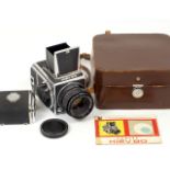 1977 KIEV-80 Outfit. With VEGA-12V f2.8 90mm lens, case, neck strap, 2 film magazines & manual.