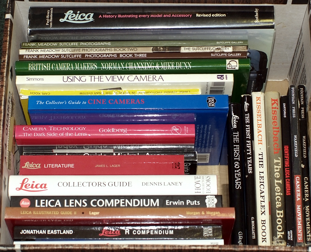 A Box of Good Quality Camera Books, Mostly Leica Titles.