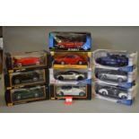 10 x 1:18 scale diecast model cars by Maisto, Solido and similar,