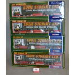 Four Corgi Eddie Stobart 1:50 scale diecast models: 75601 Renault Premium Curtainside;