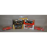 Four boxed Bburago Ferrari diecast models in 1:18 scale, 2 x F50,