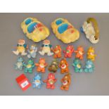 17 x Kenner Care Bears action figures, along with three vehicles. Mostly G but in need of cleaning.