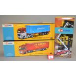 Three Corgi 50th Anniversary 1:50 scale diecast models: AN13009 Dennis F125 Simon Snorkel;