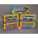 Five Corgi Rigid Tippers 1:50 scale diecast models: CC13607; CC13508; CC13511; CC13605; CC13504.