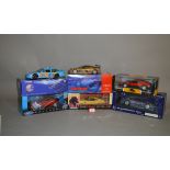 Six assorted 1:18 scale diecast model cars, by Greenlight, Action Racing Collectables, etc.