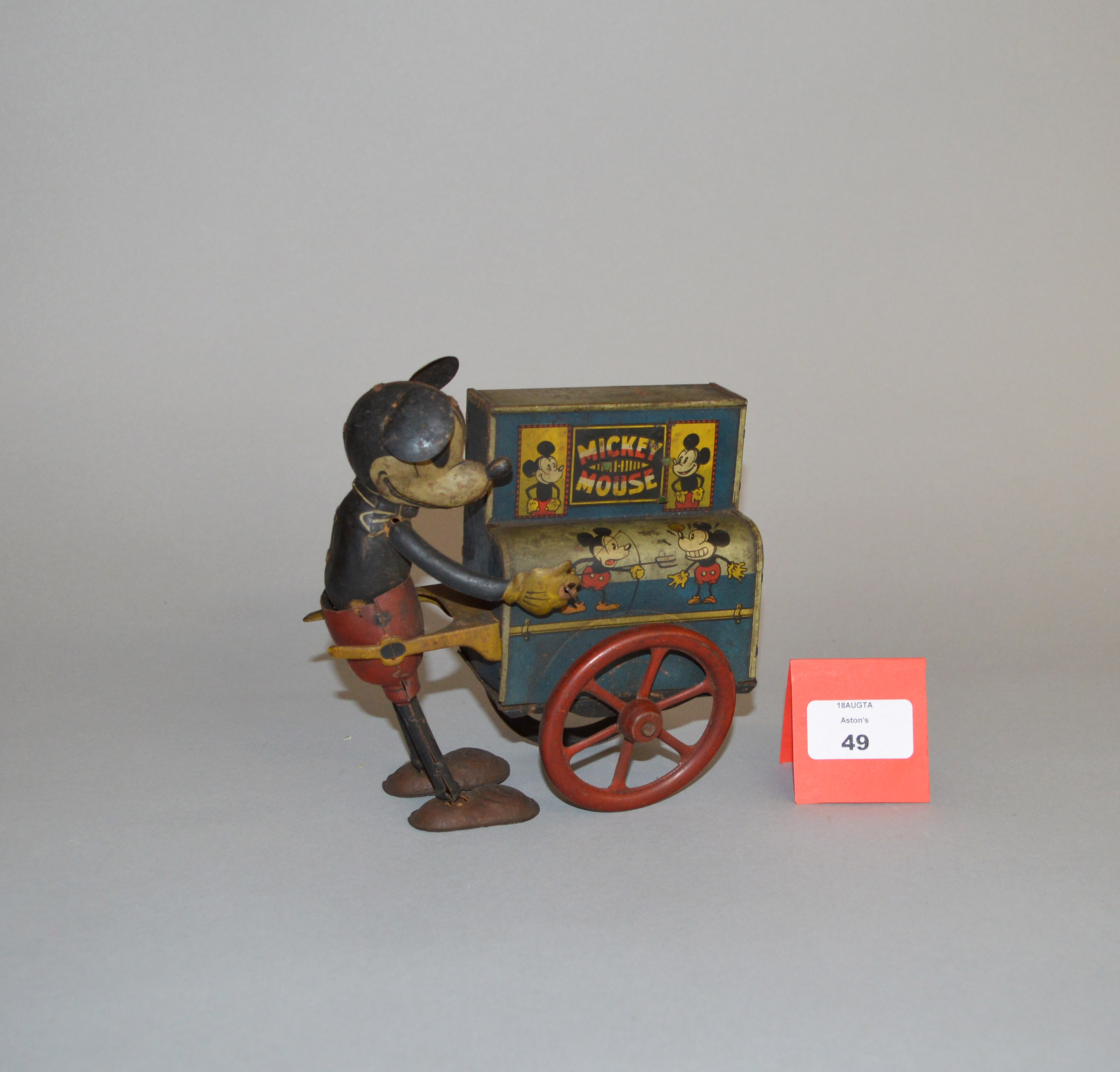 Distler (Germany) Walt Disney Mickey Mouse with barrel organ, c.