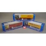 Three Universal Hobbies 1:50 scale diecast truck models,