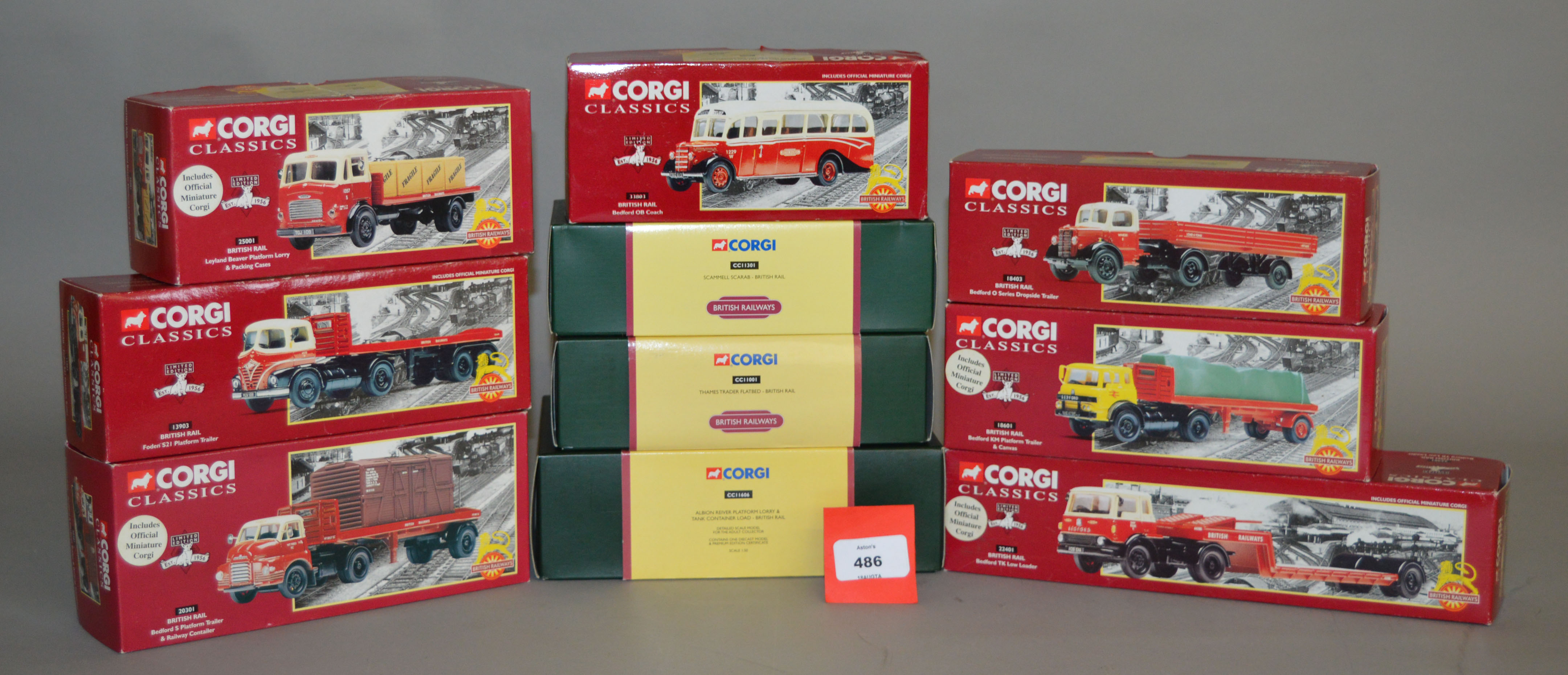 Nine Corgi British Rail diecast models, including three Premium Editions. VG, boxed.