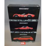 Three boxed Minichamps diecast models in 1:18 scale, an Audi RS 4 Avant 2006,