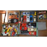 Large quantity of unboxed model die-cast, contained in 5 boxes,