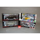 Four Minichamps 1:18 scale diecast model cars: VW 1300 1969; Ford Escort Cosworth 1992;