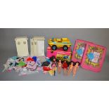 Quantity of fashion dolls and accessories: three Pedigree Sindy; two modern dolls;