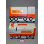 Two Matchbox Collectors Cases with truck artwork to exterior, both F/G,