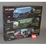 Three Corgi Sights and Sounds Scania Topline Curtainside Trailer diecast models: CC12937 Olivers