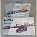 Two Corgi Heavy Haulage Pickfords 1:50 scale diecast models: 18005 Scammell Contractor x 2,