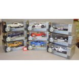 Nine Universal Hobbies Eagle's Race 1:18 scale diecast model cars. VG in G-VG boxes.