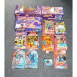 13 x Spider-Man action figures and toys by ToyBiz and similar. Boxed/carded, F-VG.