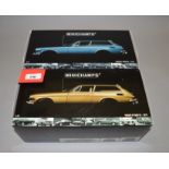 Two boxed Minichamps Volvo P1800 ES (1971) diecast model cars in 1:18 scale,