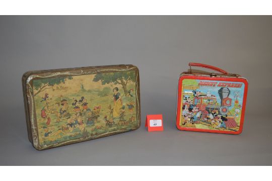 J. Schuybroek (Belgium) 'Disneyland' biscuit tin, c. 1930s. Tin measures 32 x 20 x 7 cm approx.