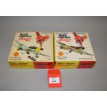 Two boxed Dinky Toys diecast model aircraft from the 'Battle of Britain' range,