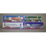 Four Corgi Hauliers of Renown 1:50 scale diecast models: CC13707 SJ Bargh Scania R Series Topline