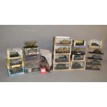 Quantity of boxed military diecast models by Atlas, Victoria, etc. Boxed, G-VG.