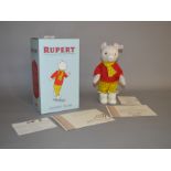 Steiff Classic Rupert the Bear, ltd.ed. 2239/3000, UK & Ireland exclusive, height 28 cm.