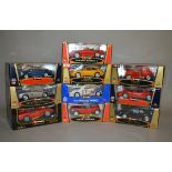 10 x Bburago 1:18 scale diecast model cars,