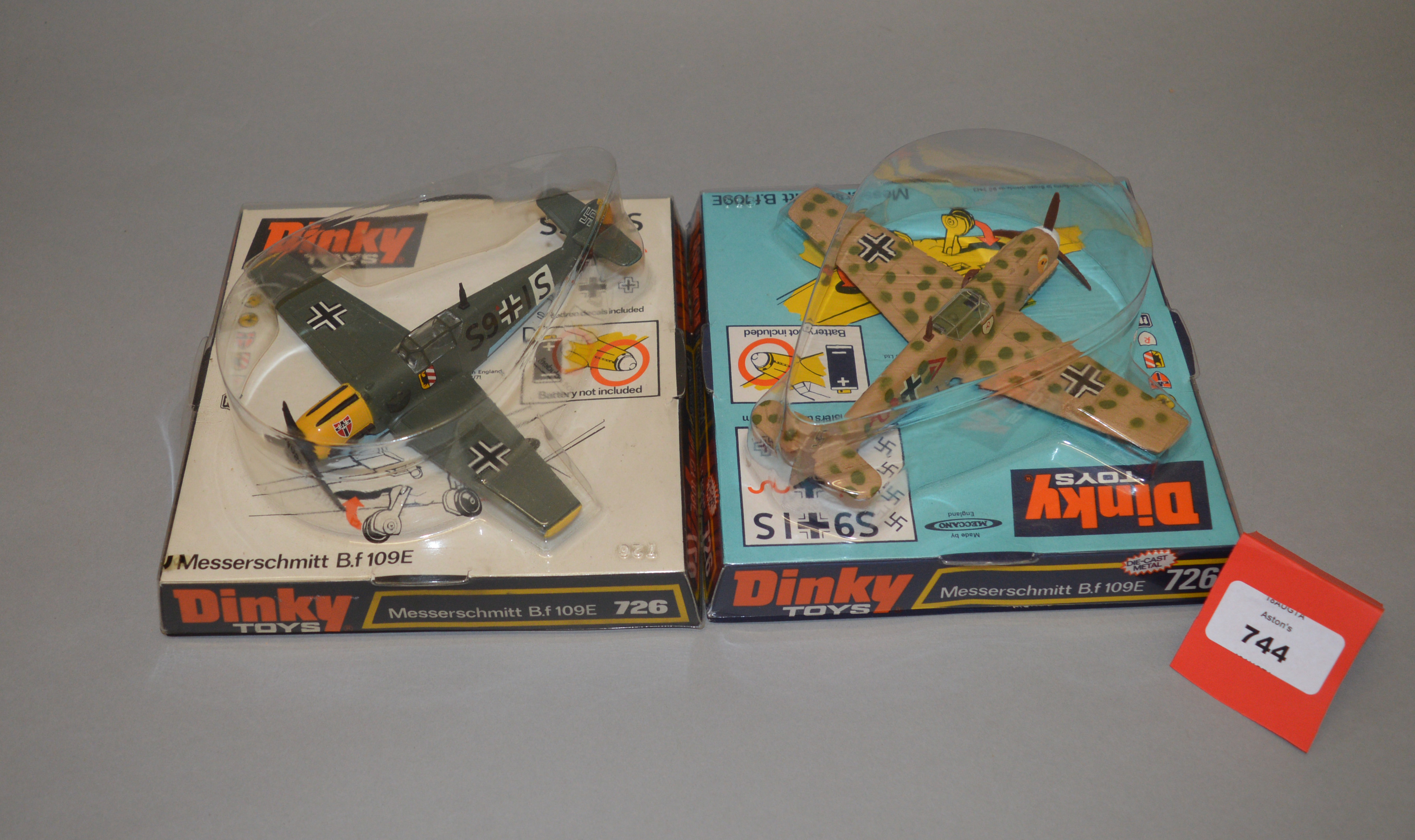 Two boxed Dinky Toys diecast model aircraft, both numbered 726,