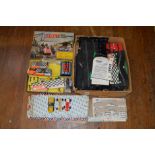 Scalextric: C7 Rally Mini Cooper in black with white roof, RN 4, boxed; C77 Ford GT in blue, RN 12,