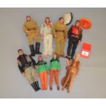 Quantity of Western related action figures: five Gabriel Lone Ranger figures;